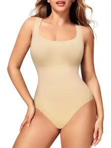 Women's Seamless Shapewear Bodysuit, 360 Degree Smooth Fit, Ergonomic Design That Accentuates Curves, Versatile Square Neck Sleeveless Style