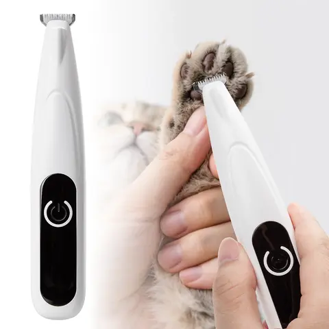 Rechargeable Pet Dog Cat Hair Trimmer Kit, Pet Paw Trimmer, Cordless Quiet Dog Trimmer for Grooming with LED Light, Small Dog Grooming Clippers for Dogs & Cats, Pet Grooming Tool,Waterproof, low noise pet shaver