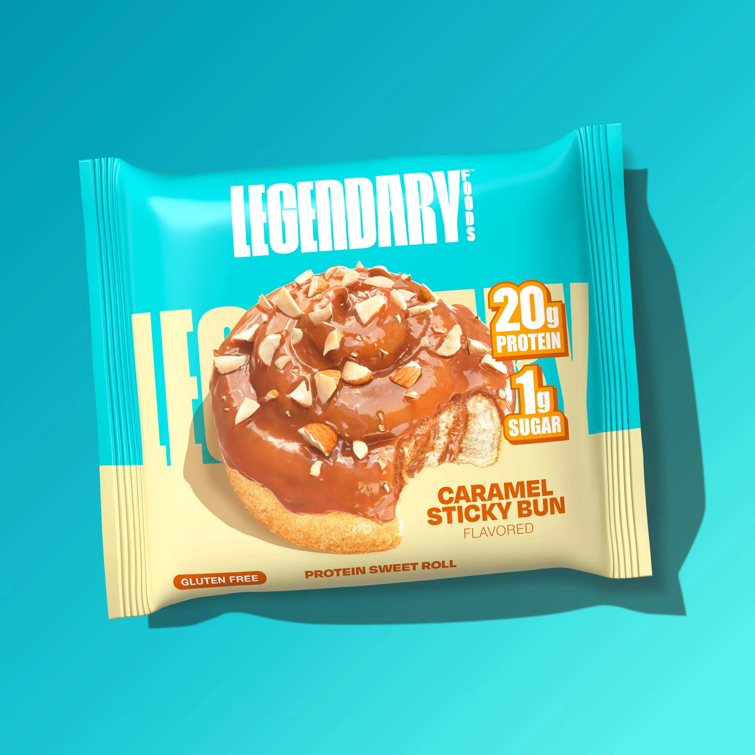Legendary Foods Caramel Sticky Bun Protein Sweet Roll - Gluten Free 20g High Protein Snacks