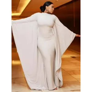 Women's Elegant Asymmetrical Hem & Puff Sleeve Maxi Dress - Floor-Length Formal party dress Dark Brown/Black/Gray/Navy/, Machine Washable for Evening Events, Prom, Casual Attire - Spring/Summer/Party Outfits, Elegant Dress for Women, Weddin Crewneck Women