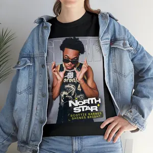 Slam Cover Tee Shirt Toronto Raptors Scottie Barnes North Stars Cotton Jersey