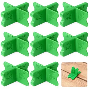4 Pcs Deck Spacer Tool, Green Deck Board Spacers with 4 Thicknesses 1/16", 1/8", 3/16", 1/4", Deck Spacers Jig Clamp for Pressure Treated Composite Decking Boards