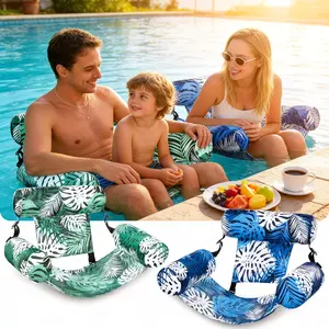 Summer Trend 2Pcs Inflatable Buoyancy Lounger, Foldable Water Hammock Chair, Portable Floating Seat for Pool Gathering Beach Vacation