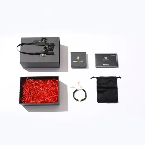DRINSPER Gothic Black Artisan Workshop Unisex Gift Box Set - Dark Golden Oxidation Plating, Jewelry Box Insert, 925 Sterling Compatible, Daily Artificial Gemstone Storage