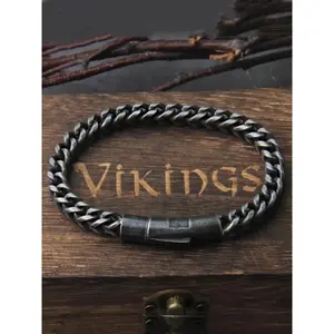 Men's Vintage Chain Bracelet, Punk Style Stainless Steel Wrist Jewelry for Party, Daily Clothing Decor, Trendy All-match & Exquisite Jewelry for Birthday Gift