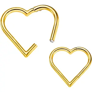 Drperfect Heart Daith Piercing Clicker Rings - Cartilage Earrings for Rook Tragus