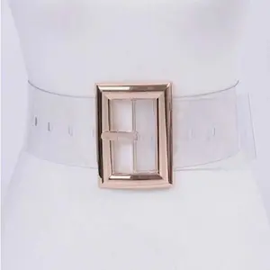 Clear Belt 2.6" Wide Adjustable Fit 2 Colors Available Plus Size Women's Fashion Accessory