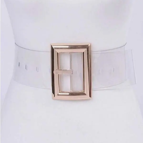 Clear Belt 2.6" Wide Adjustable Fit 2 Colors Available Plus Size Women's Fashion Accessory