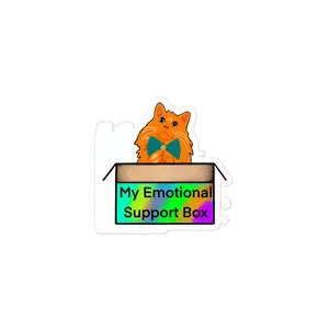 My Emotional Support Box Cat Sticker