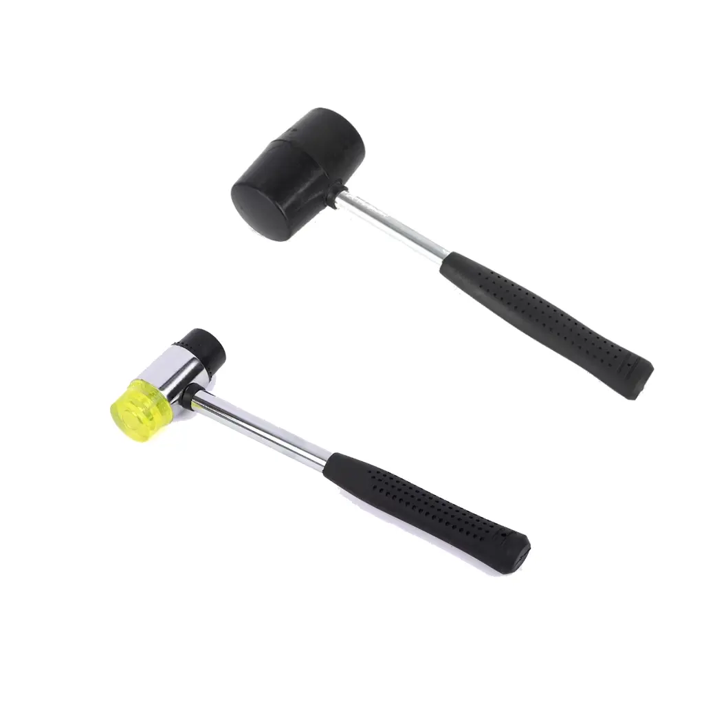 2 Piece Set Rubber Hammer Kit, Plant Leaf Print Stamp Hammers, Mini Iron Hammer for Kids, Glass Tile Installation, Shaping Tools, Rubber Mallet, Hand Tools
