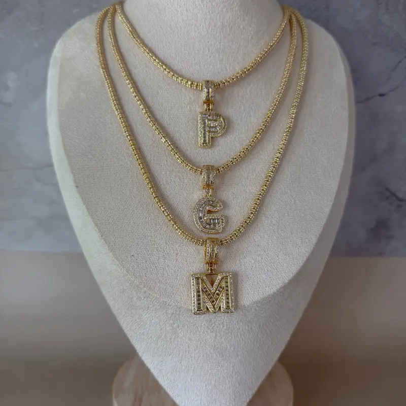 14K Gold Plated Initial Letter Necklace 14K Gold Plated Initial Letter Necklace