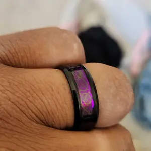 Couples Promise Rings with Heart & Dragon Designs Purple Red Green Blue Zircon Ideal for Engagement Wedding Gifts Romantic Theme Hypoallergenic Scratch Resistant Valentine's Day Gift summervibes