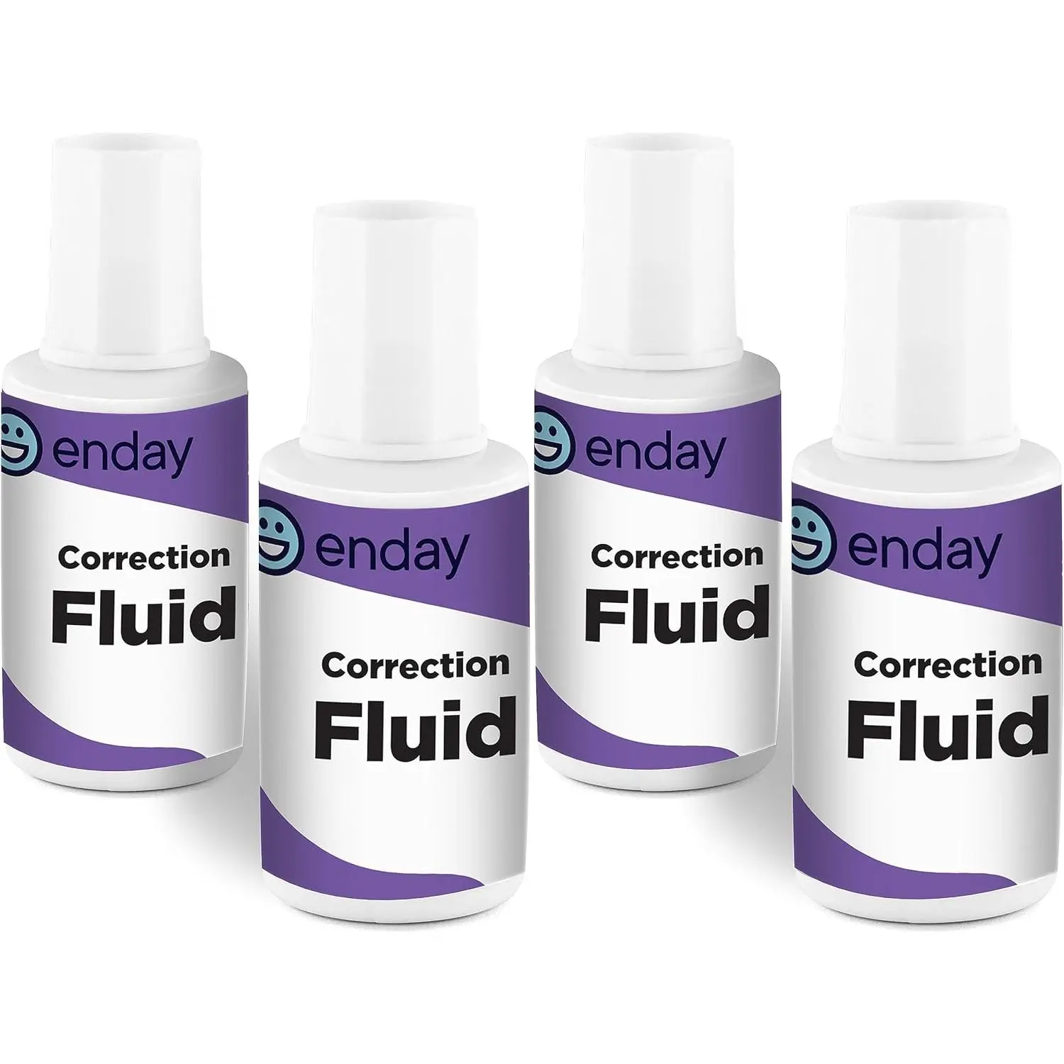 Liquid Correction Fluid, .7 fl. Oz. / 20 ml Foam Wand Applicator Quick Dry Liquid Paper, Multi-Purpose Smooth Corrector for Office and Home, 4 Pack