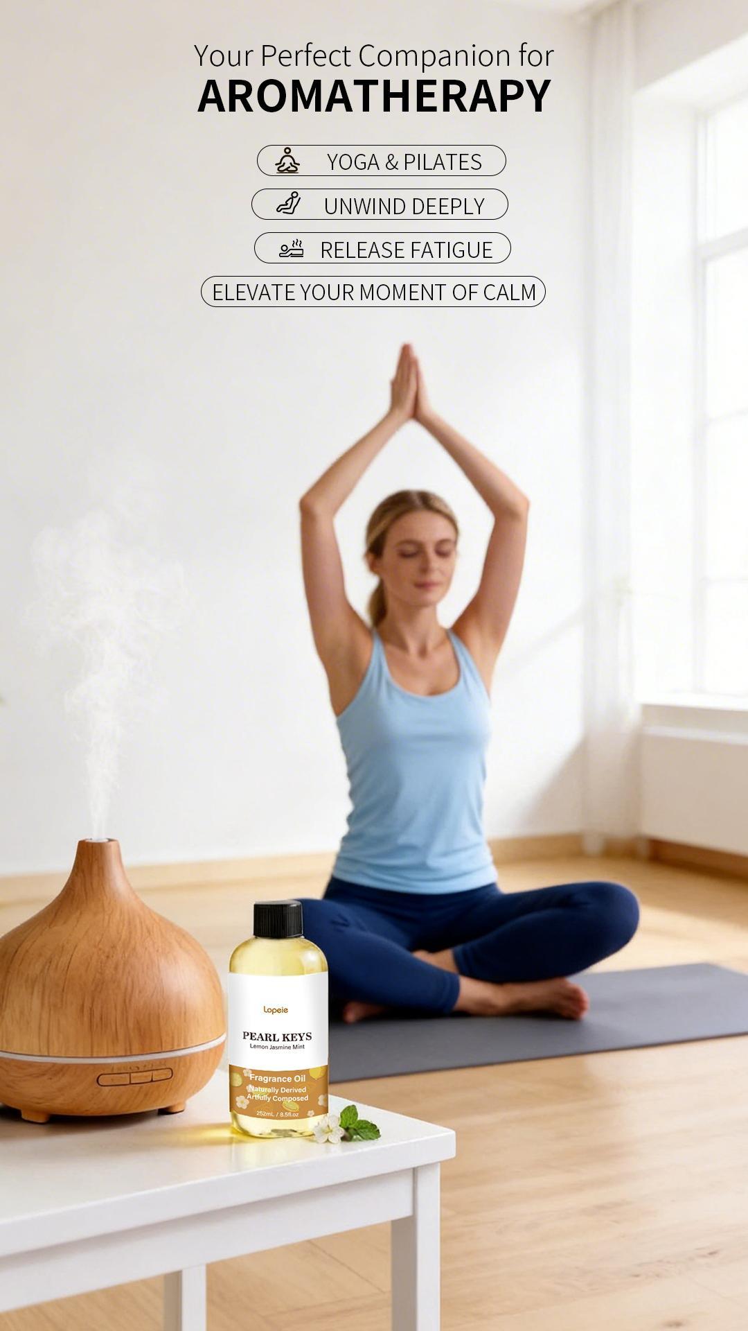 Lopeie PEARL KEYS Hotel Diffuser Oil Refill Inspired by The Ritz-Carlton Hotel - 118ml- Essential Oil-Lemon Jasmine Mint – Ideal for Ultrasonic and Waterless Diffusers Pleasant Fragrant