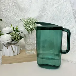 1 Piece 67.63 Ounce Large Capacity Cold Water Kettle With Lid - Durable Plastic Beverage Container With Black Handle, Perfect For Home Kitchen And Outdoor Camping, Refrigerator Water Kettle