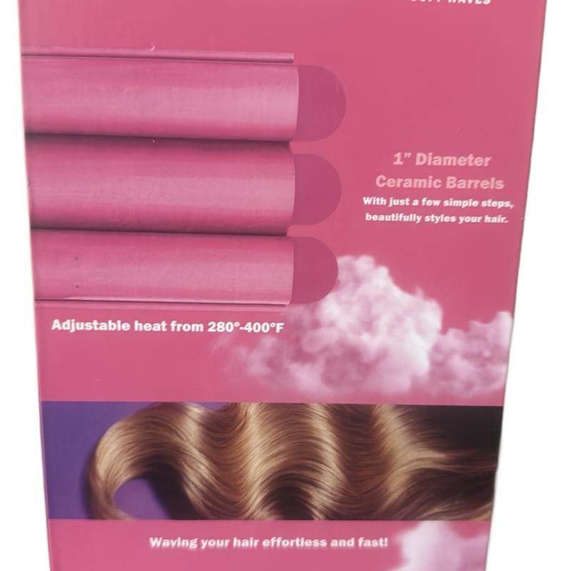 Triple Waver Ceramic Barrel Waver for Up to 400° High Heat with Comfortable Design