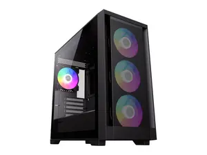 GameMax Defender Mesh Black USB3.0 Micro-ATX Gaming PC Computer Case, Pre-installed 4x ARGB Fan, Support 4000 Series GPU and 360mm AIO GameMax Defender Mesh Black USB3.0 Micro-ATX Gaming PC Computer Case, Pre-installed 4x ARGB Fan, Support 4000 Series GPU and 360mm AIO