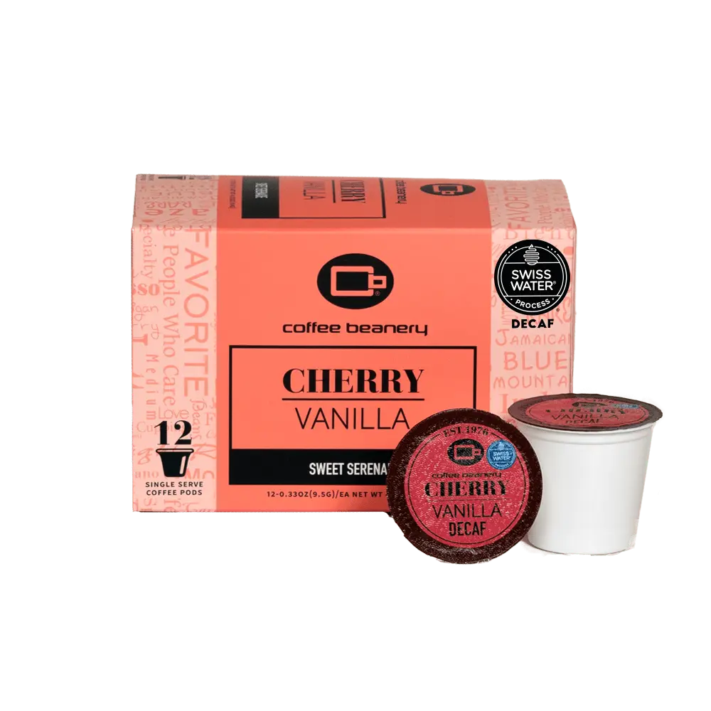 Cherry Vanilla Flavored Decaf Coffee Pods