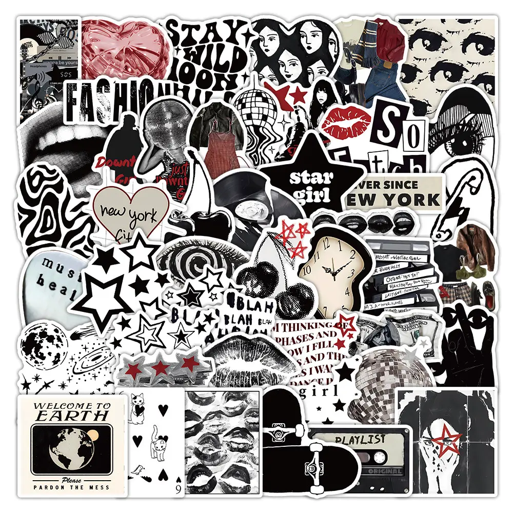 52 Pcs Y2k Aesthetic Stickers - Vintage 2000s Decor Decals for Journals, Phone Cases & Laptops