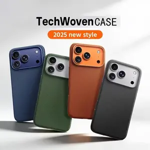 High-Quality TechWoven Magnetic Phone Case For iPhone 17/16/15/14/13 Pro Max For Magsafe Wireless Charging Tech Woven Back Cover