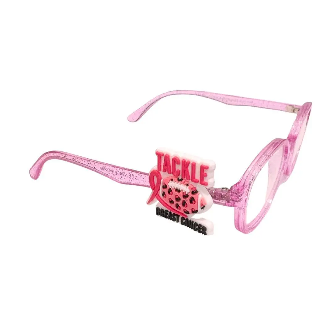 Breast Cancer Awareness Football Glasses Charm for Kids | Fun Eyewear Accessory