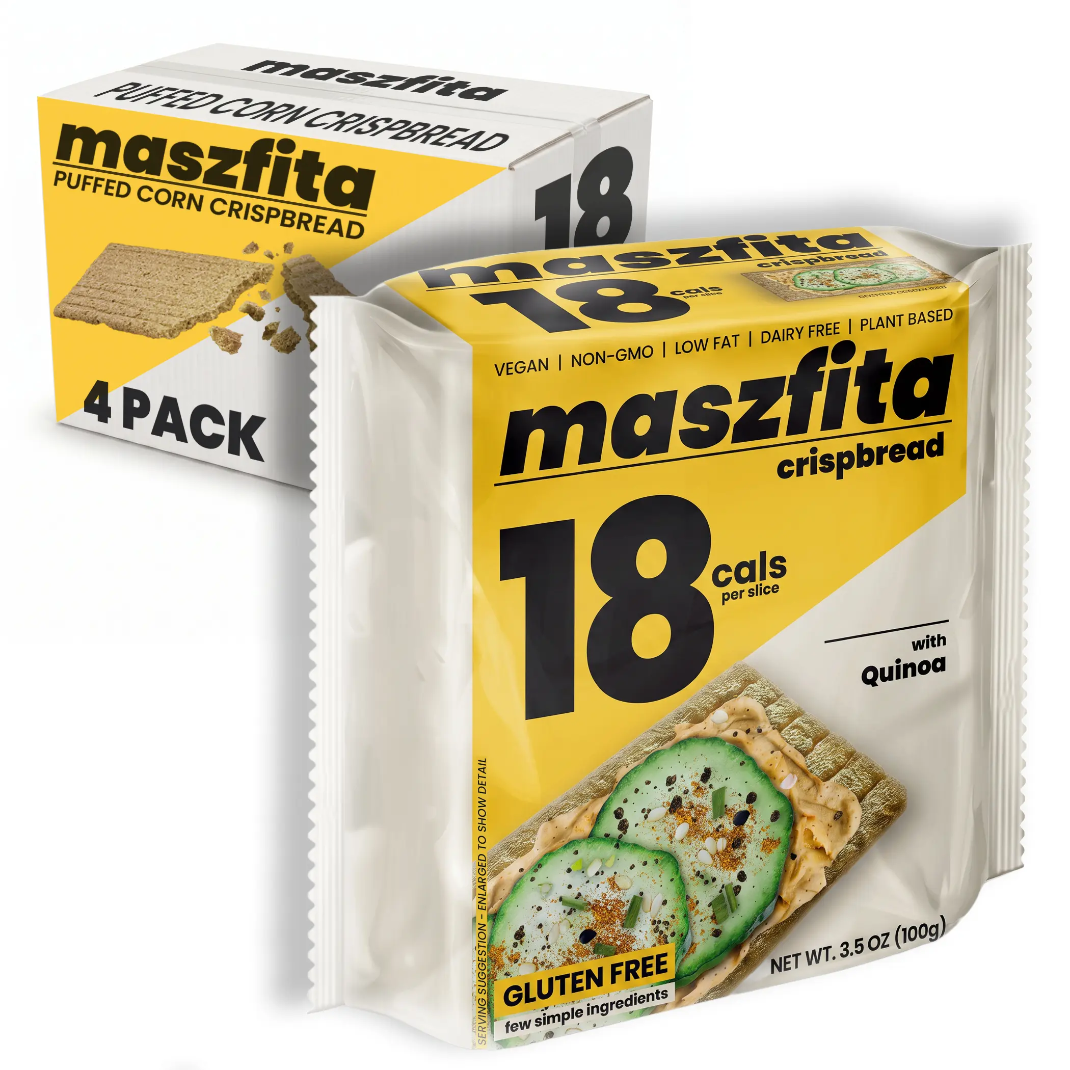 Maszfita With Quinoa Puffed Corn Crispbread
