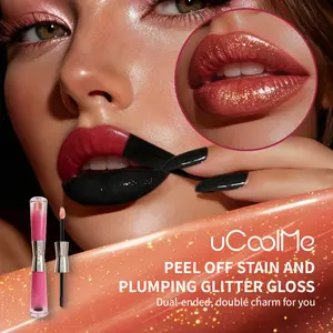 uCoolMe double-ended multi-effect peel-off lip gloss with a long-lasting base color, pearlescent plumping effect, transfer-proof, can be used as a lip gloss or lip liner #DealsForYouDays
