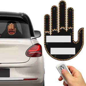 Car Gesture Light, Car LED Sign Finger Light, Fun Emoticon Light, Decorative Light For Car, Window LED Sticker, Car Accessories Gift For Driver, Decal, Car Decals, Car Stickers, LED Lights
