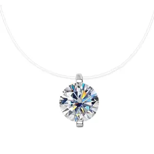 Moissanite Mermaid Tear Necklace - Dainty Floating Choker for Elegant Look - GRA Certified