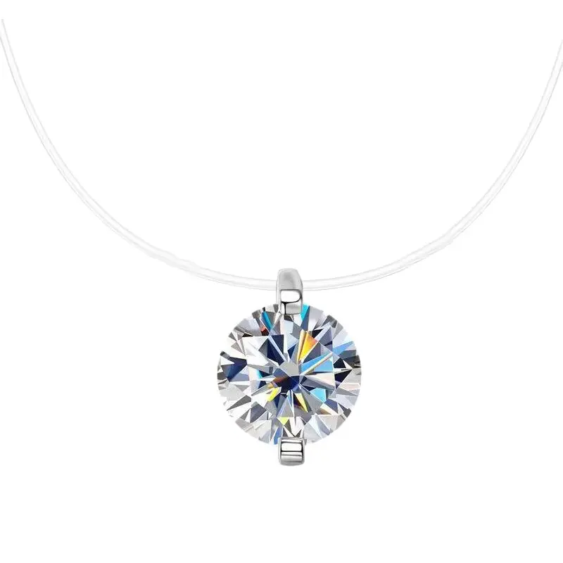2ct VVS1 Moissanite Necklace for Women, Dainty Teardrop Floating Pendant, GRA Certified D Color Solitaire Jewelry for Anniversaries & Bridesmaid Gifts, Vvs Moissanite, Birthday, Casual, Minimalist, Anniversary Gift, Unisex, Yes
