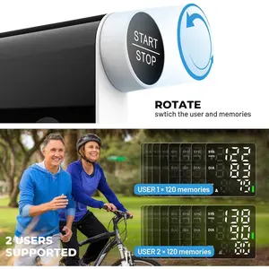 Blood Pressure Monitor Wrist Automatic Digital Machine Large Screen Display for Home Use 2 Users*120 Memory with Portable Storage Bag