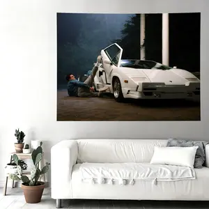 Wolf of Wall Street "Get in the Car" Scene Wall Flag Tapestry, Funny Movie Meme Wall Hanging for Bedroom & Dorm