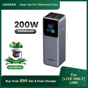 [LIVE ONLY] UGREEN Power Bank 25000mAh 200W, 20000mAh 130W, 12000mAh 100W Fast Charging Powerbank, 65W Charger PD Super Fast Charging For iPhone 17/16/Macbook Air/Pro Lenovo Laptop, with LED Display Screen, TikTokHolidayHaul