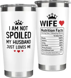 Gifts for Wife - Wife Gifts from Husband - Wedding Anniversary for Women, Valentines, Birthday Gift Ideas, Mothers Day, Christmas Gift for Her - Romantic Cup for Her - 20 Oz White Tumbler
