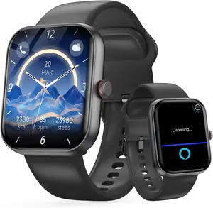 Smart Watch for Men Women with Alexa Built-in, 1.91" HD IP68 Waterproof Fitness Watch with Bluetooth Call (Answer/Dial), Heart Rate/Sleep/Stress Monitor, 100+ Sports Tracker Reloj Inteligente Touchscreen Tempered Monitoring Magnetic Chip Charging