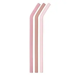 bkr Champagne Pink Silicone Straws, 1L (32 oz) Bottle