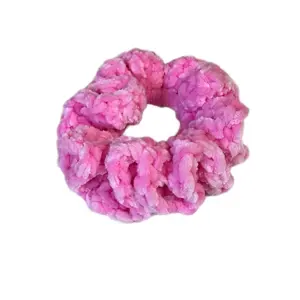 Soft and Fluffy Velvet Hair Crochet Scrunchies for Women