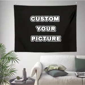 Custom Tapestry Upload Images Banners Personalized Wall Decor Customized Tapestry Flag Poster Banner for Bedroom/Wedding/Birthday Party/Gift Cotton Decorative Decoration Light Linen Print Design Home Goods