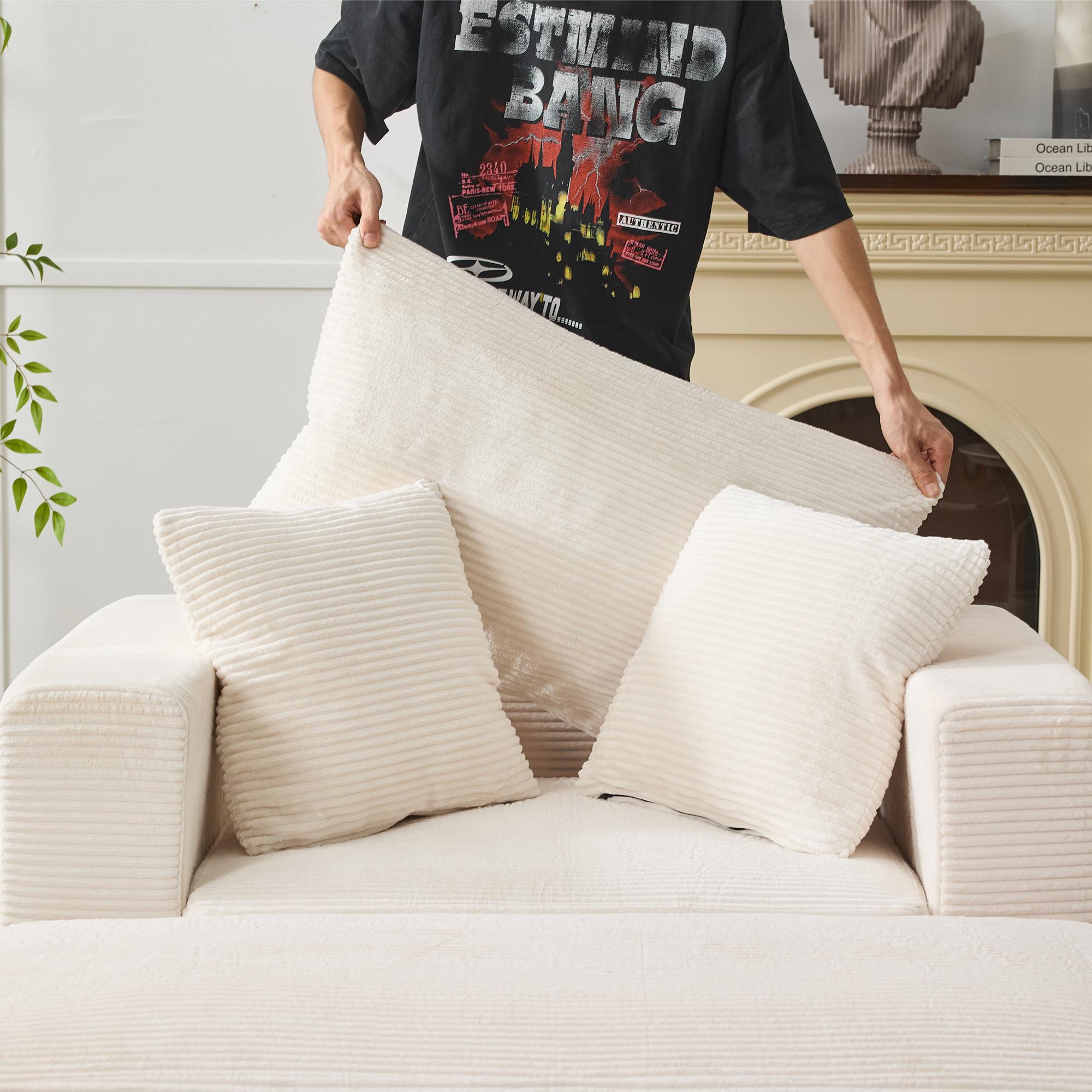 【Sub 1 packages】Niccae Chaise Lounge Chair with Removable Storage Ottoman Accent Sofa Bed Upholstered Sleeper Couch Bed with Pillows, Modern Deep Seat Upholstered Armchair for Living Room, Bedroom