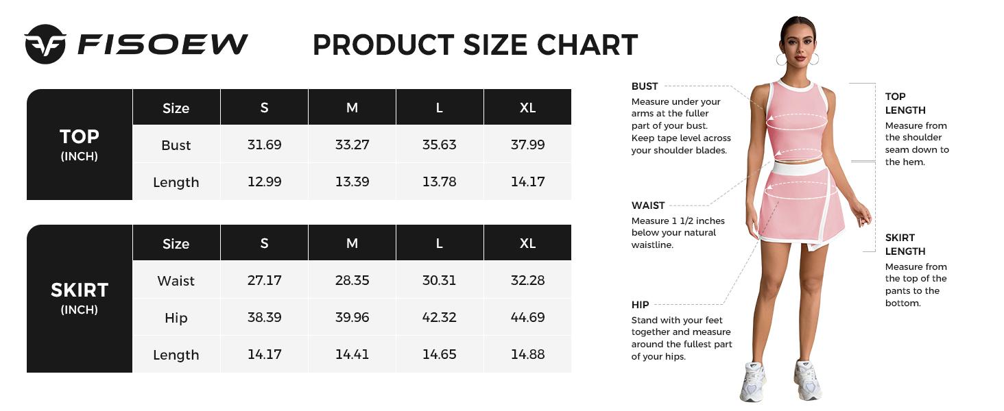 FISOEW Sports  2026 Summer Spring Womens 2 Piece Outfits Casual Sleeveless Contrast Color Tank Tops Workout High Waisted Skort Skirts Sets Fashion Minimalist FallFreshness Shorts Clothes, SpringStatements