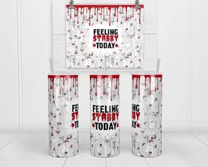 Feeling Stabby Today True Crime 20oz Skinny Tumbler | with Lid and Straw | Holographic Gift Box | Birthday Gift | Surprise Gift | For True Crime Lover | Gift for Best Friend | Travel Water Bottle | To Go Drinkware