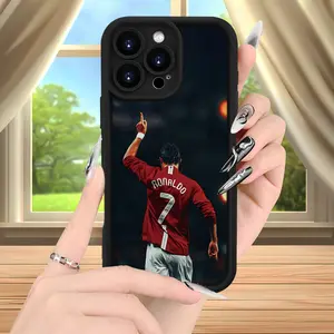 Ronaldo Sports Star Print Black Phone Case for iPhone 17 16 15 14 13 12 11 Pro Max Plus Stylish Ultra-Thin Soft TPU Protector with Full Coverage Animal Design – Perfect Gift for Loved Ones