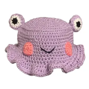 Handmade Crochet Frog Bucket Hat