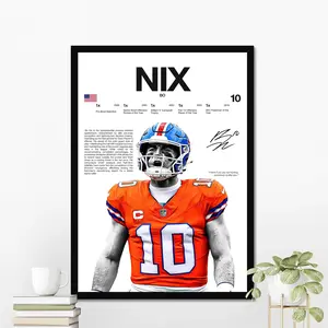 Bo Nix Hardline Series Poster, Bo Nix Signature Poster, Denver Football Wall Art For Fans, Sport Gift For Men [UNFRAMED - PRINT ONLY]