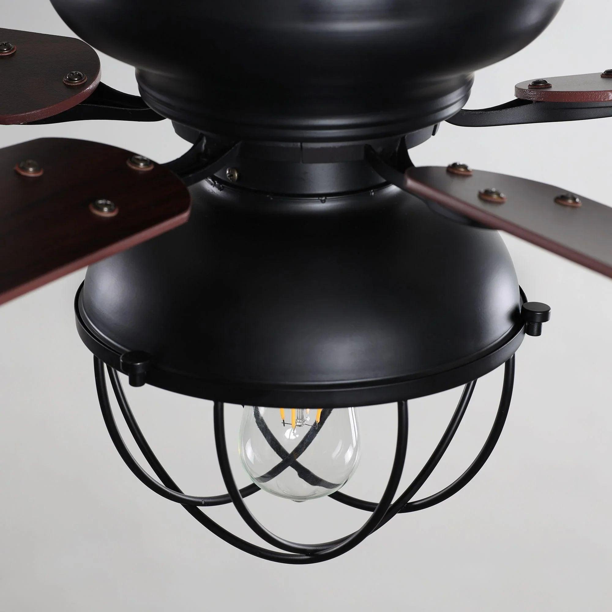 42" Traditional Flush Mount Ceiling Fan with LED Light & Remote Control | Reversible Quiet Motor