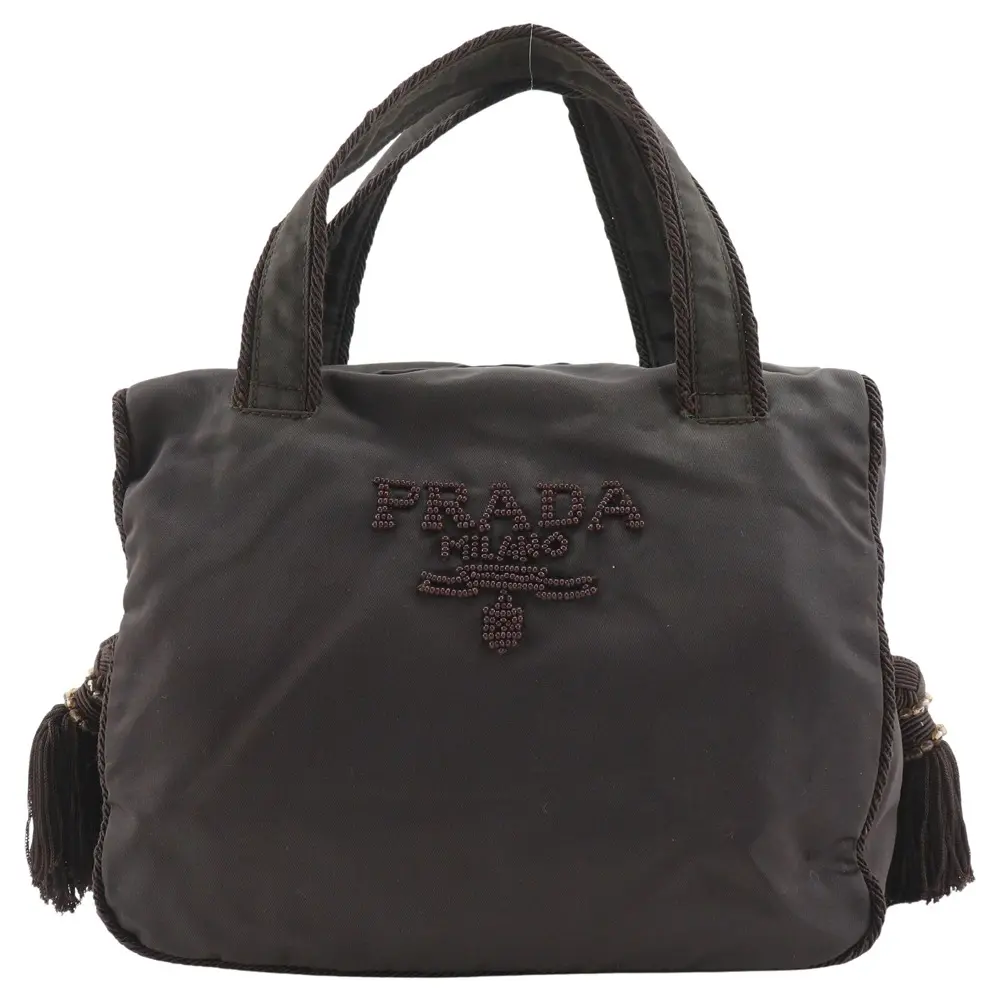 Pre-owned PRADA Others Shoulder Bags Beads Logo Nylon Handbag