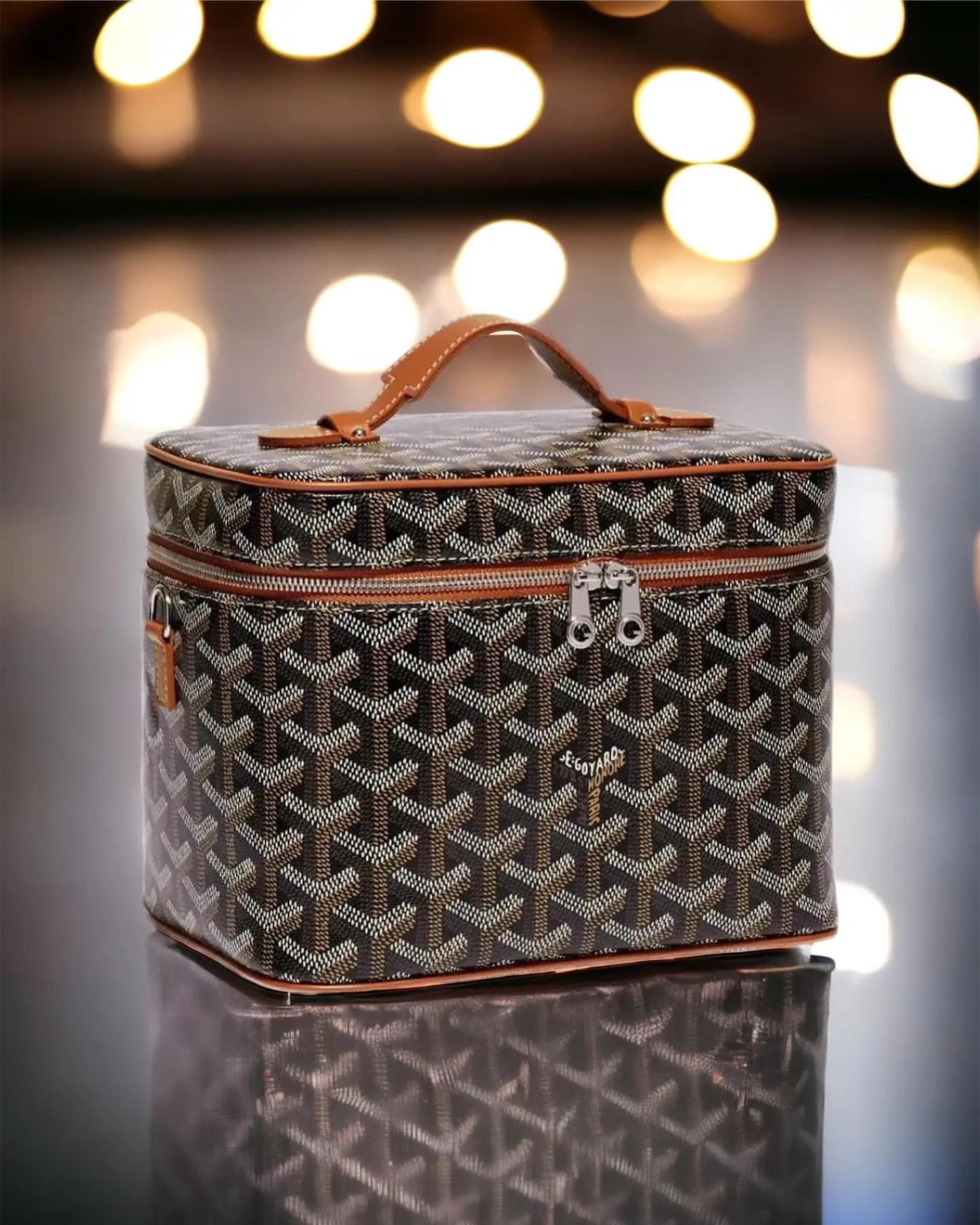 Pre-owned Goyard Coated canvas Vanity Bag Goyardine Muse Vanity Case Perfect for On The Go Beauty