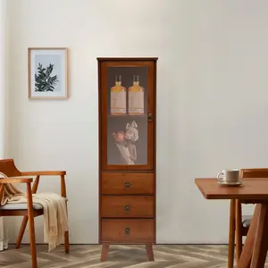 Brown Bamboo 5-Tier Storage Cabinet - For Kitchen, Bathroom, and Living Spaces, 32x29x110cm