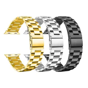 Stainless Steel Apple Watch Band, Butterfly Clasp Design, Compatible with Series 1-10 Se Ultra, Business Style Unisex Strap, Smartwatch Strap, Smart Watch Straps