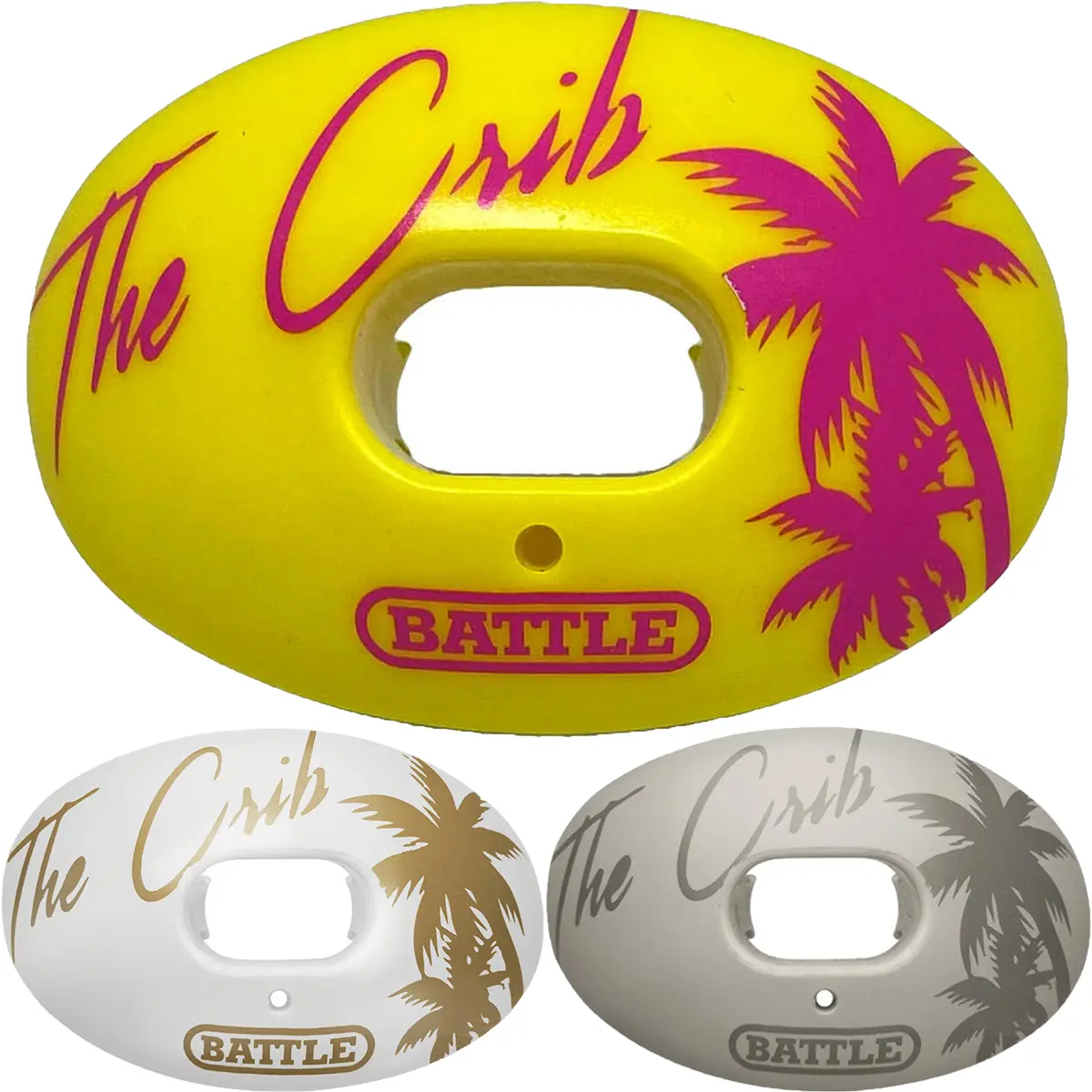 Battle Sports The Crib Oxygen Football Mouthguard - Patented Composite Lip Protector with Maximum Breathability and Largest Breathing Hole, Football Equipment, Oxygen Lip Protector, Patented Design, Superior Airflow, Better Performance, Breathable, One Si